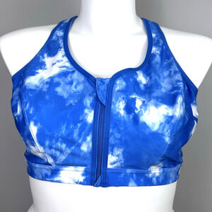 Glamorise Women's Size 46D Plus Size Zip Up Front-Close Sports Bra Wirefree 9266